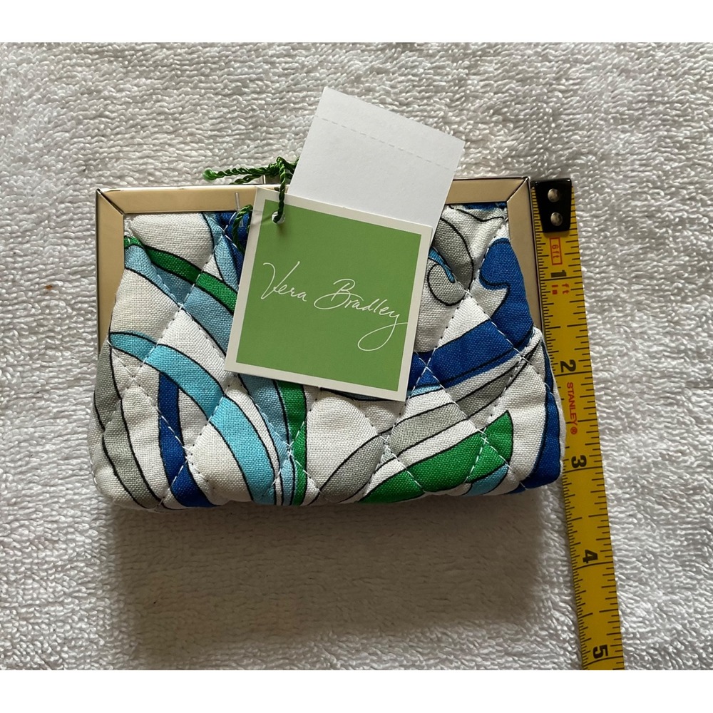 Lot 2 Vera Bradley Cosmetic Bag & Coin Purse "Retired"2006 Java Blue, Medit.Blue - Picture 9 of 12